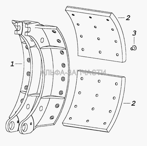 6520-3501090-41 Колодка тормоза с накладками (6520-3501105-41 Накладка фрикционная колодки тормоза) 